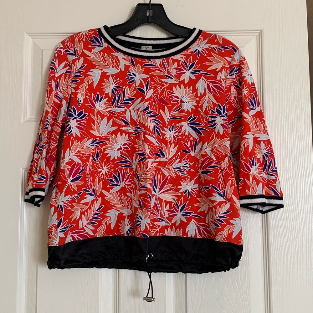 Tristan Colorful Print Red Shirt